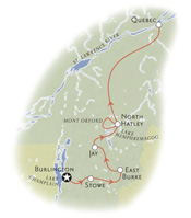 Vermont & Quebec Biking Map